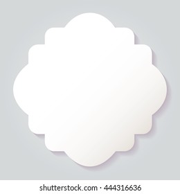 Blank empty white paper frame with soft shadow isolated on gray background. For your text or photo. Vector illustration