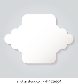 Blank empty white paper frame with soft shadow isolated on gray background. For your text or photo. Vector illustration