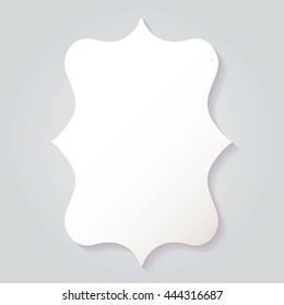 Blank empty white paper frame with soft shadow isolated on gray background. For your text or photo. Vector illustration