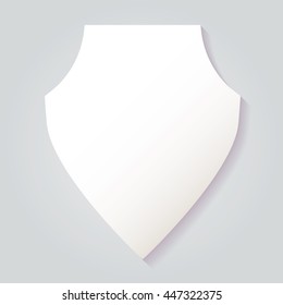 Blank empty white paper frame with soft shadow isolated on gray background. For your text or photo. Vector illustration
