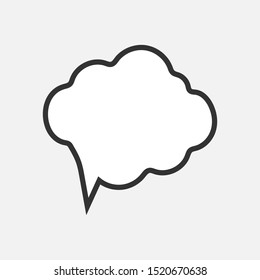 Blank empty white speech bubble