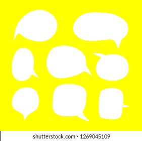 Blank empty white speech bubbles set. Vector illustration