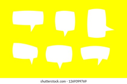 Blank empty white speech bubbles set. Vector illustration