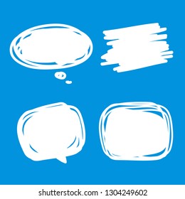 Blank empty white speech bubbles set, Collection of comic speech bubbles doodle or sticker dialog, Illustration of price tag balloon speech, Bubbles speech for background and banner advertising sale