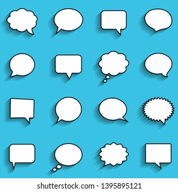 Blank empty white speech bubbles