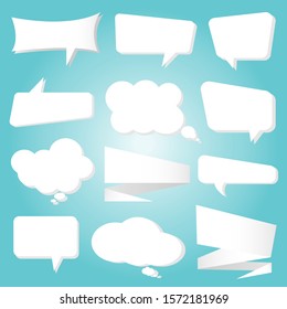 Blank empty white speech bubbles, Speaking bubble vector illustrator. Speech Bubbles Clipart.