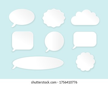 Blank empty white speech bubbles 