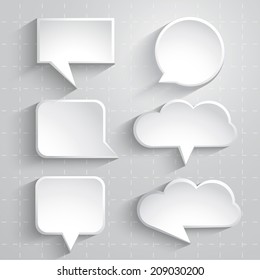 Blank empty white speech bubbles, Vector EPS10.