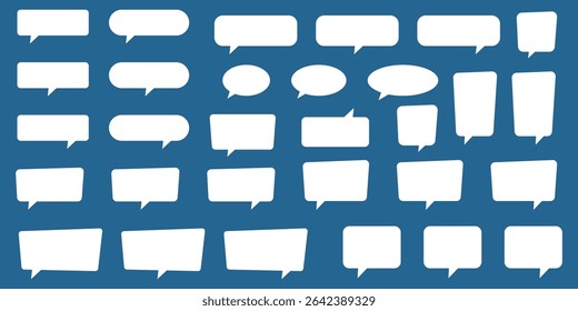 Blank empty white speech bubbles. Cartoon balloon word design.