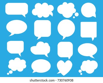 Blank empty white speech bubbles