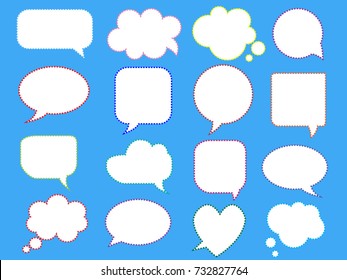 Blank empty white speech bubbles