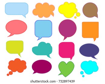 Blank empty white speech bubbles