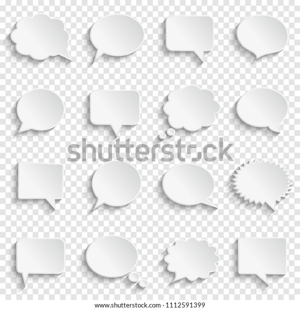 Blank Empty White Speech Bubbles On Stock Vector Royalty Free 1112591399 Shutterstock 0867