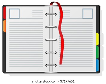 Blank engagement diary isolated on white background.