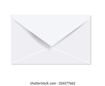 Blank envelope isolated on white background with clipping path