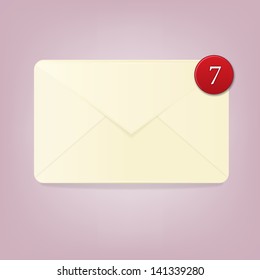 Blank envelope with number of notifications -  vector illustration