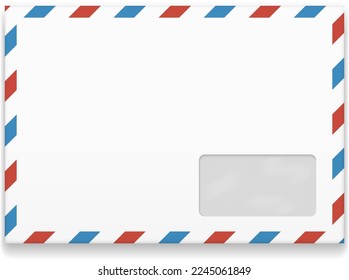 Blank envelope template. International mail paper package