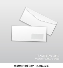 Blank envelope template isolated on gray background. Vector illustration for branding 