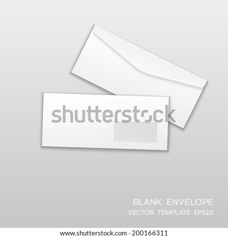 blank envelope template isolated on gray stock vector royalty free