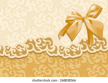 Blank envelopes or invitations. Abstract ornament and bow.