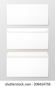 Blank envelopes set. Photo-realistic vector illustration.