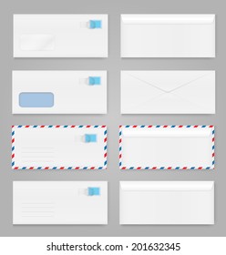 Blank envelopes set, vector illustration. EPS10.