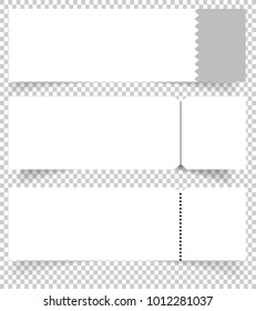 Blank event concert ticket mockup template. Concert, party or festival ticket design template.