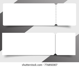 Blank event concert ticket mockup template. Concert, party or festival ticket design template.