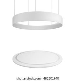 Blank exhibition stand. Illustration isolated on white background. Graphic concept for your design