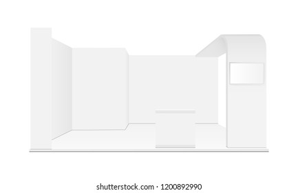 Blank exhibition trade show booth mockup. Vector illustration