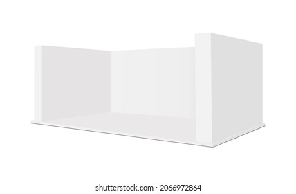 Blank Exhibition Trade Show Booth Mockup, Side View. Vector illustration