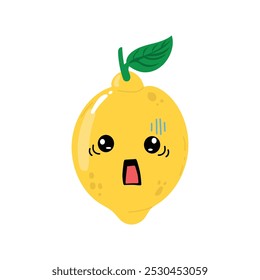 blank expression lemon emoticon character design