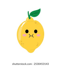 blank expression lemon emoticon character design