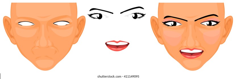 Blank face for create your own emotion are makeup with your self
