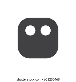 Blank face without mouth emoji. glyph icon, vector emoticon