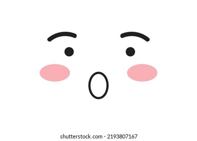 Blank facial expressions in doodle style isolated on white background