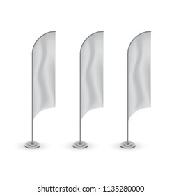 Blank feather flag mock up on white background. can be used for events, presentations, branding and product advertising