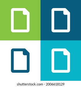 Blank File Flat four color minimal icon set