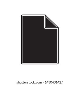 Blank file icon. Black. Vector illustration