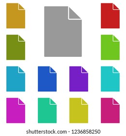 blank file icon in multi color. Simple glyph vector of web set for UI and UX, website or mobile application