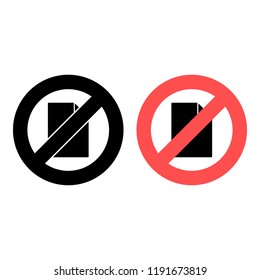 blank file ban, prohibition icon. Simple glyph vector of web set for UI and UX, website or mobile application