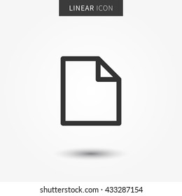 Blank file icon vector illustration. Isolated blank document line symbol. Blank file element creative concept. Piece of sheet graphic design. Blank document on grey background.