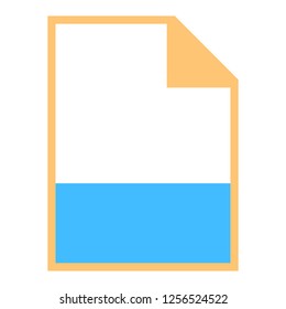 Blank file types icons in simple flat style for user interface. Quick and easy recolorable shape. Vector illustration a graphic element.