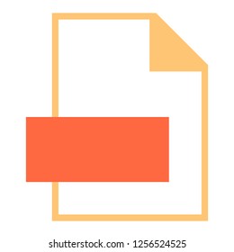 Blank file types icons in simple flat style for user interface. Quick and easy recolorable shape. Vector illustration a graphic element.