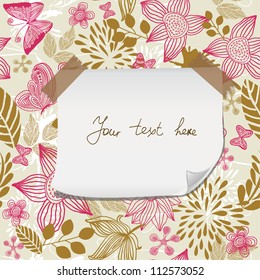 Blank film frame on doodle seamless pattern