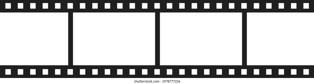 Blank film strip. 35mm film. Cinema concept. Vector illustration