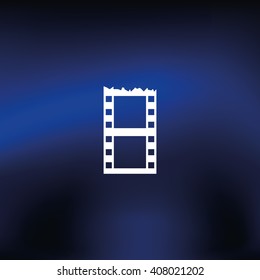 Blank film strip. Celluloid icon.