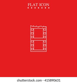 Blank film strip. Celluloid icon.