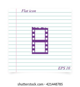 Blank film strip. Celluloid icon.