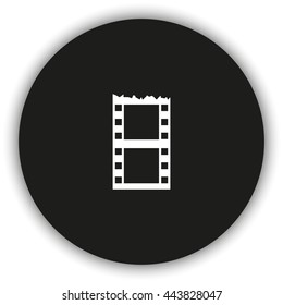 Blank film strip. Celluloid icon.